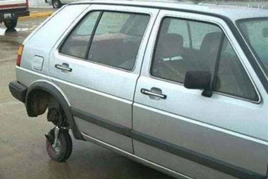 عکس های خنده دار از مرکز تیونینگ اتومبیل غضنفر!