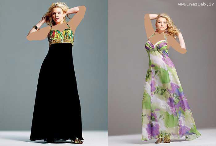 مدل لباس مجلسی زیبا برای خانم های تپل