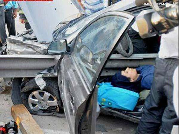 تصادف وحشتناک راننده زن مشهدی/ تصاویر