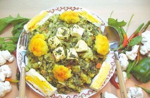 طرز تهیه خورش گل کلم با اسفناج