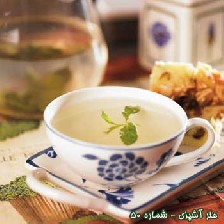 دم نوش چای لیمو داغ با زنجبیل و نعنا