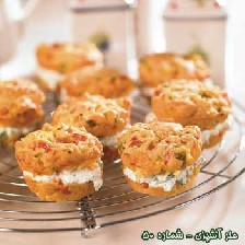 مافین ذرت و فلفل دلمه‌ای 3 رنگ