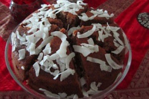 تهیه کیک شکلاتی نارگیلی